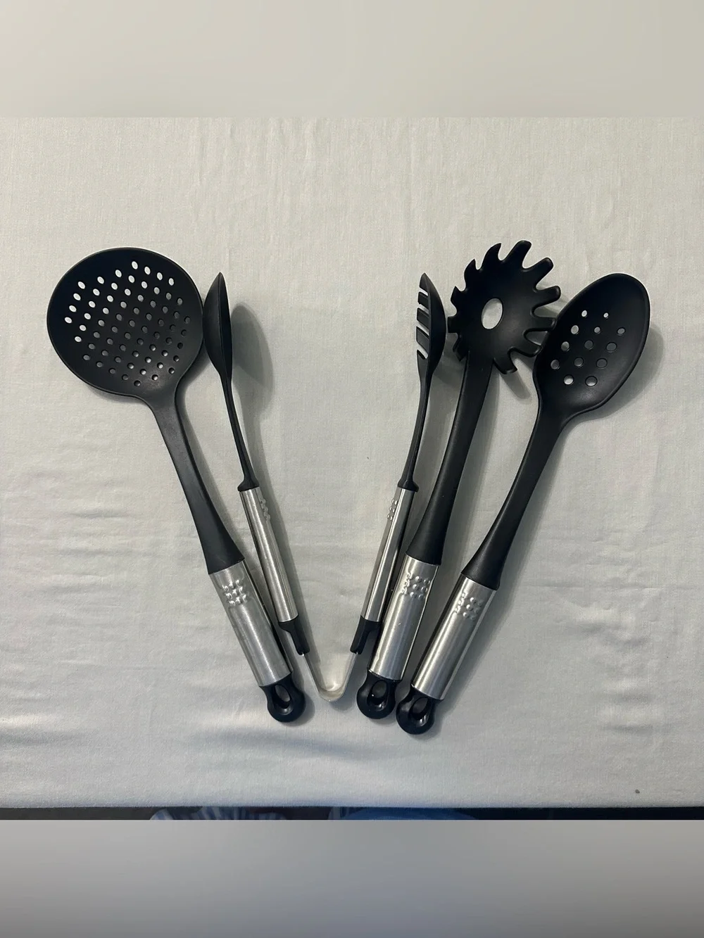 Lot 4 Black Nylon Kitchen Utensils Stainless Steel Handles German Market Good